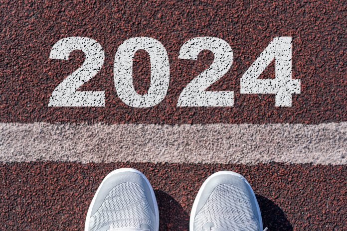 Start of the new year 2024, goals and new year resolutions.