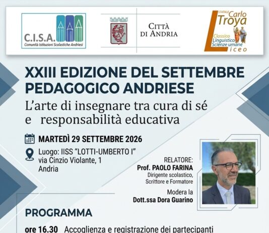 SETTEMBRE PEDAGOGICO ANDRIESE 2026 – XXIII EDIZIONE
